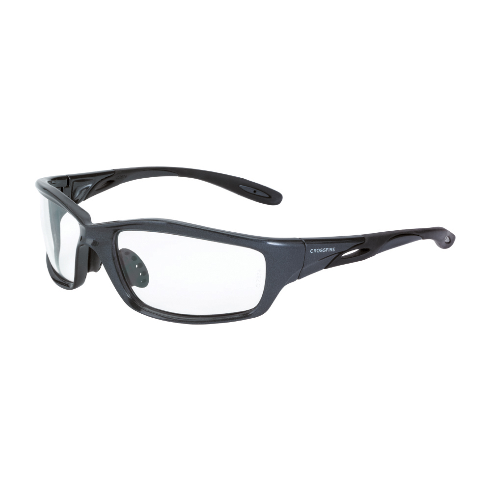 Infinity Premium Safety Eyewear - Shiny Pearl Gray Frame - Clear Lens - Clear Lens